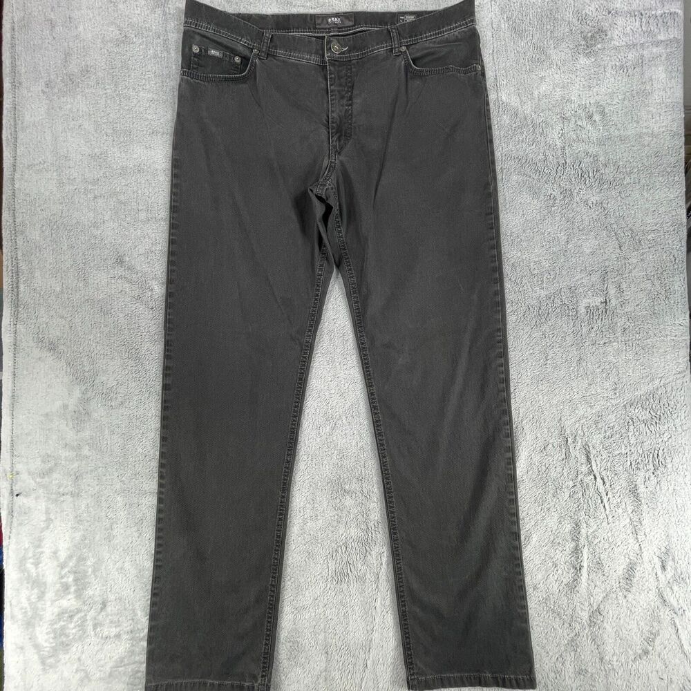 Brax Feel Good Cooper Pants‎ Men's 38 X 34 Gray Cotton Mid-Rise Straight Leg